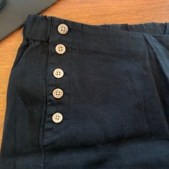 NWT J. Jill Love Linen Wide Leg Crop Sailor Pants Black XL - Picture 1 of 7